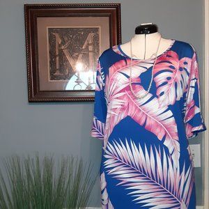 Ruffle Sleeve Floral Print Dress (5X)